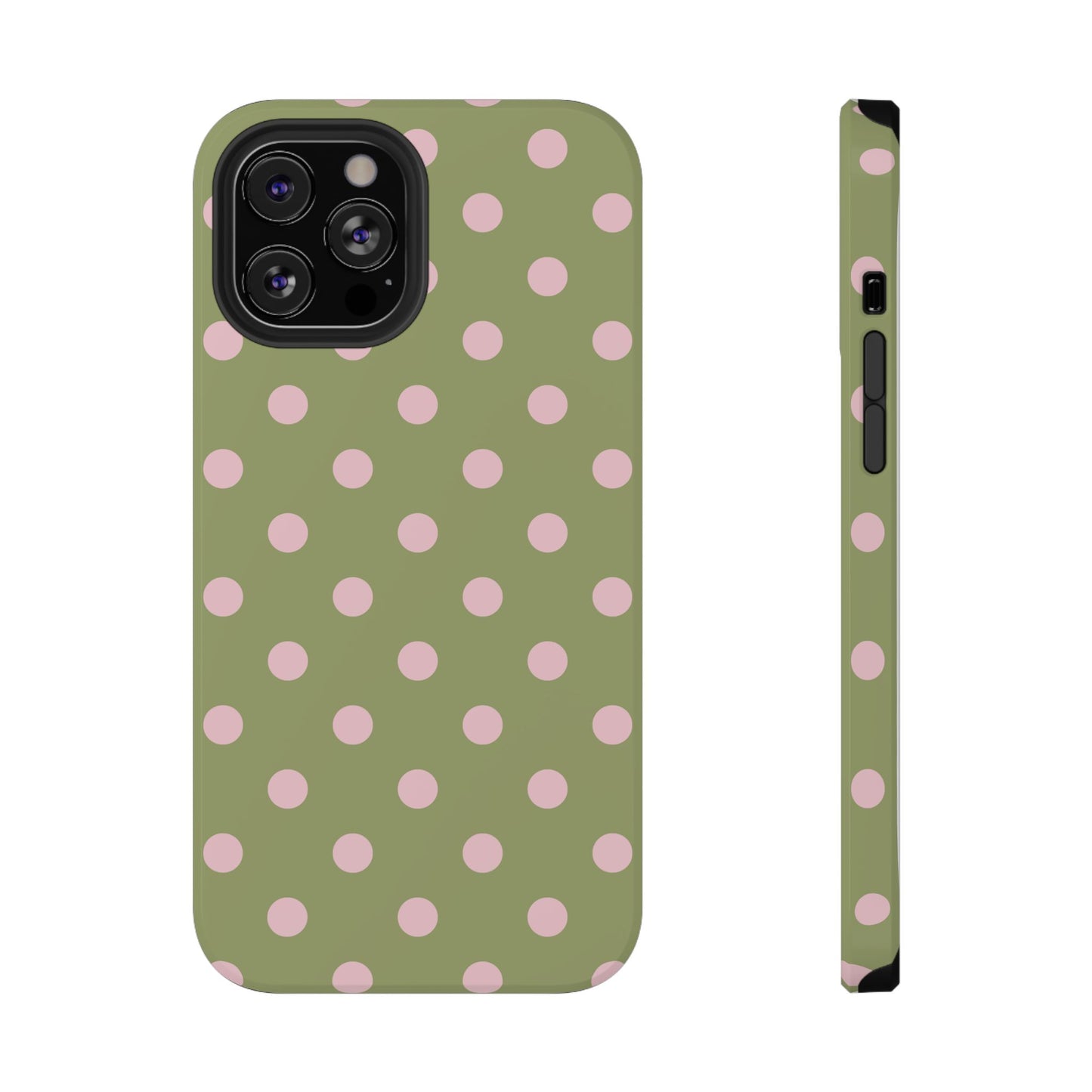Pink Matcha Polka Dots iPhone Case
