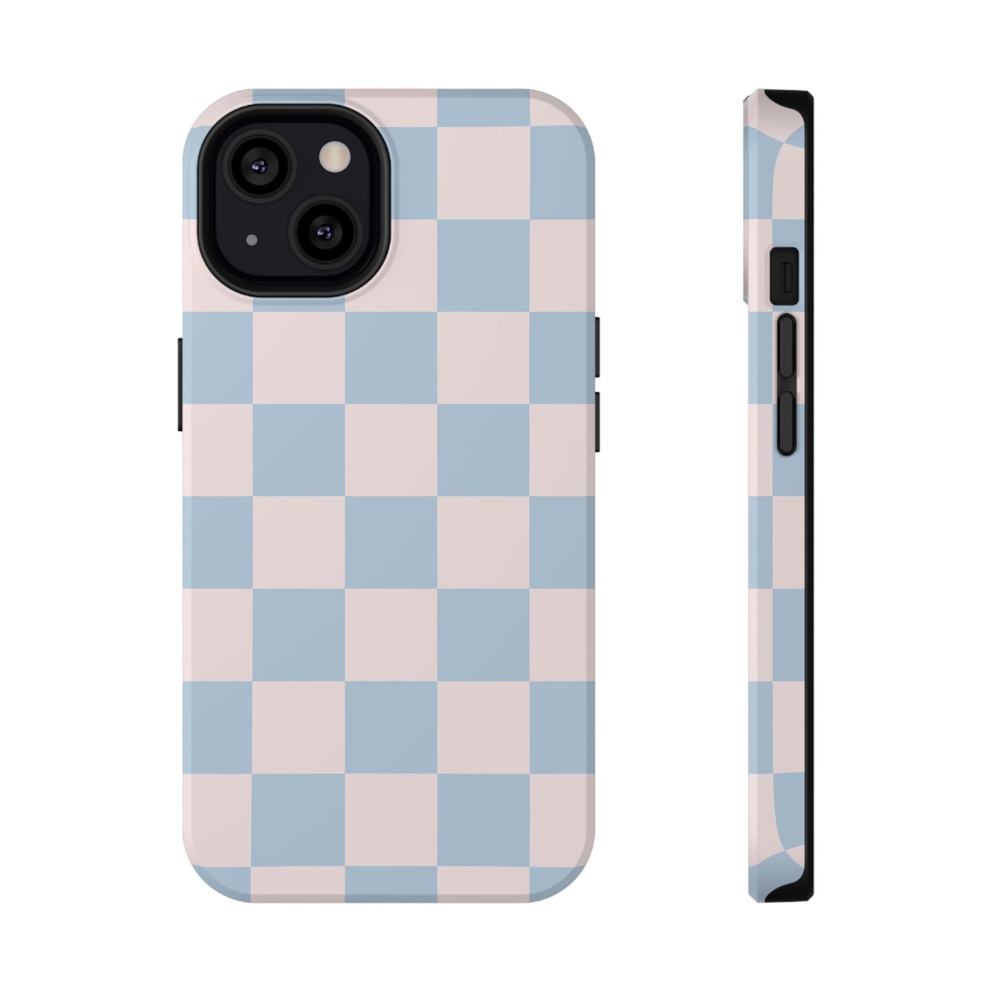 Light Pink & Blue Checkered iPhone Case
