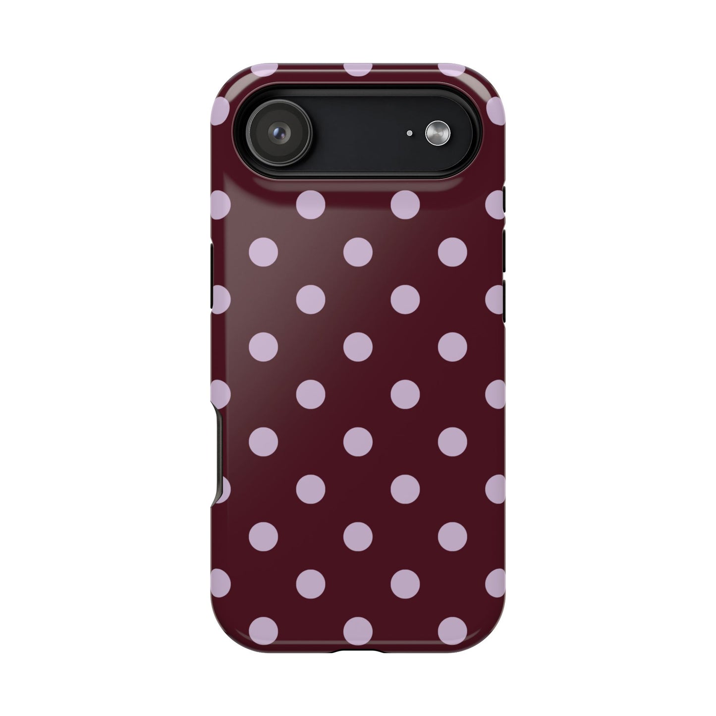 Burgundy & Violet Polka Dots iPhone Case