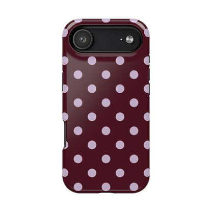Burgundy & Violet Polka Dots iPhone Case