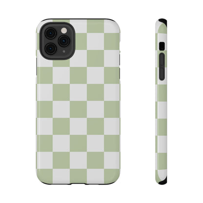 Pastel Green Checkered iPhone Case