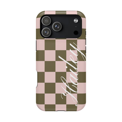 Custom Pistachio Checkered iPhone Case