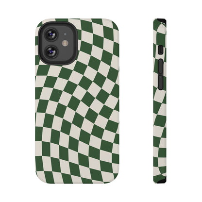 Green Wavy Checkered iPhone Case