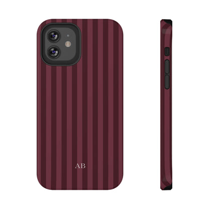 Custom Burgundy Stripes iPhone Case