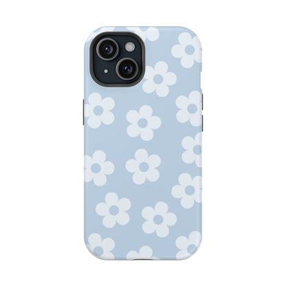 Blue Retro Flowers iPhone Case