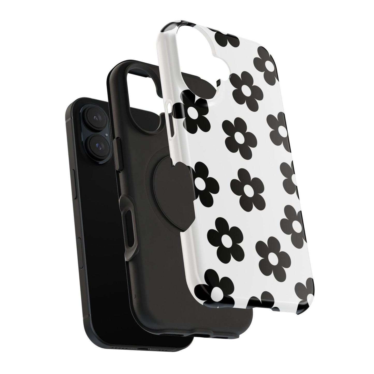 White Retro Flowers iPhone Case