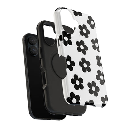 White Retro Flowers iPhone Case