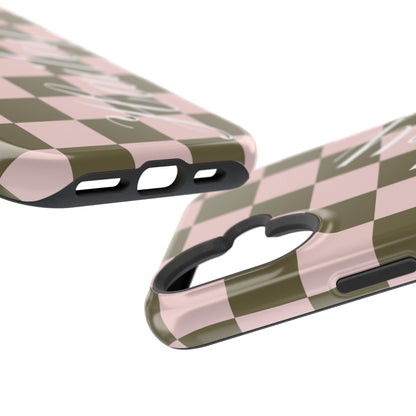 Custom Pistachio Checkered iPhone Case