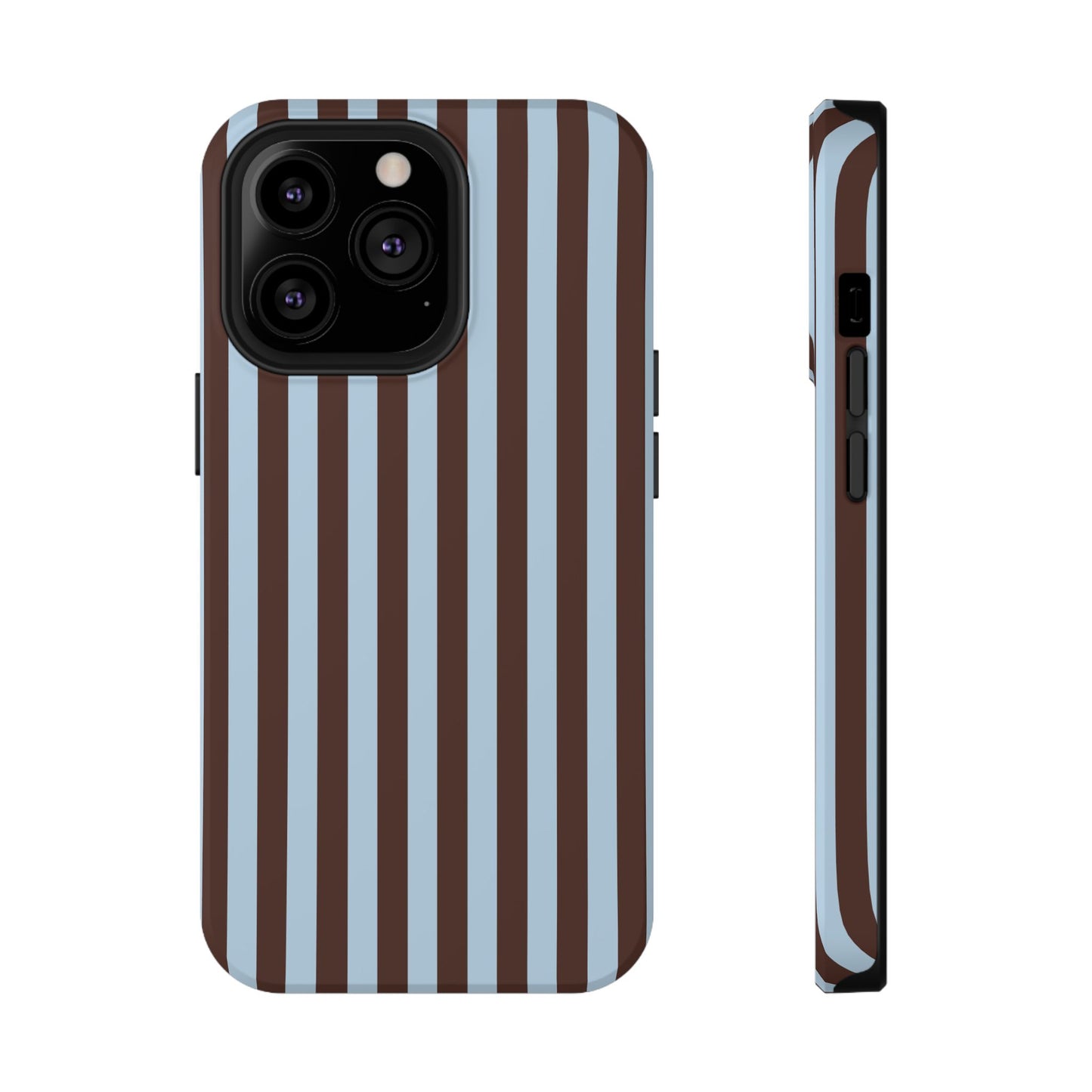 Blue Latte Stripes iPhone Case