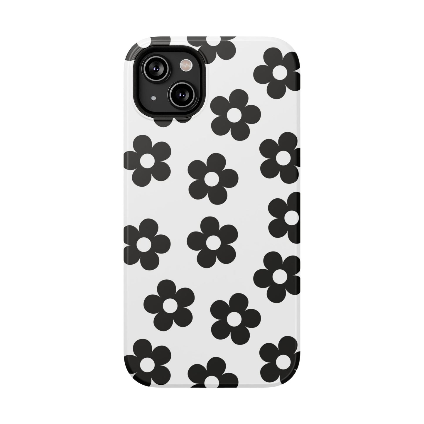 White Retro Flowers iPhone Case