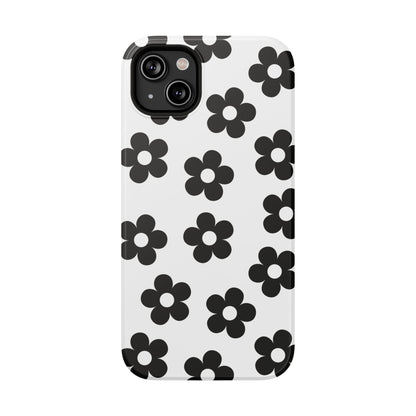 White Retro Flowers iPhone Case