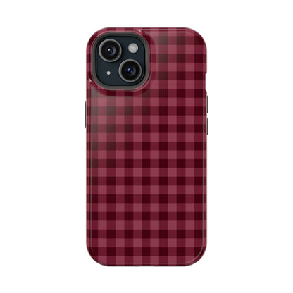 Burgundy Gingham iPhone Case