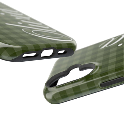 Custom Green Gingham iPhone Case