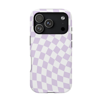 Purple Wavy Checkered iPhone Case