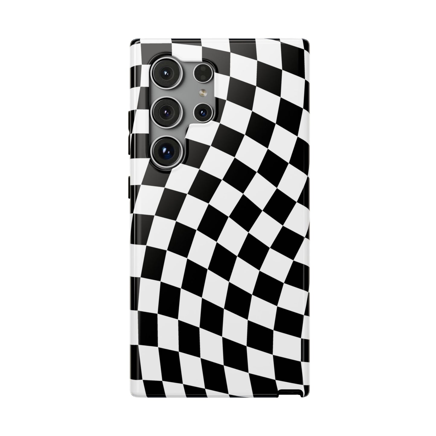 Black Wavy Checkered Samsung Case
