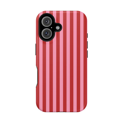 Cherry Blush Stripes iPhone Case