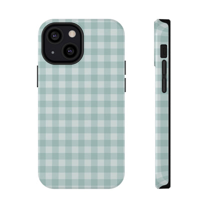 Teal Mini Gingham iPhone Case