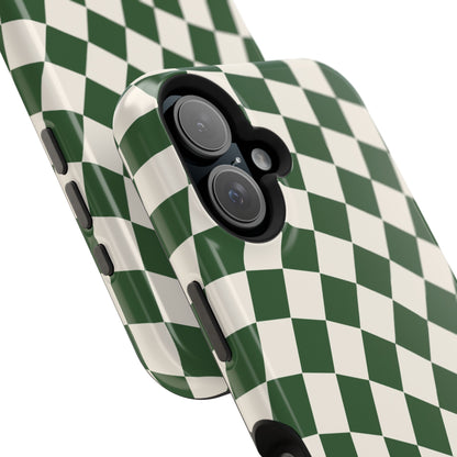Green Wavy Checkered iPhone Case