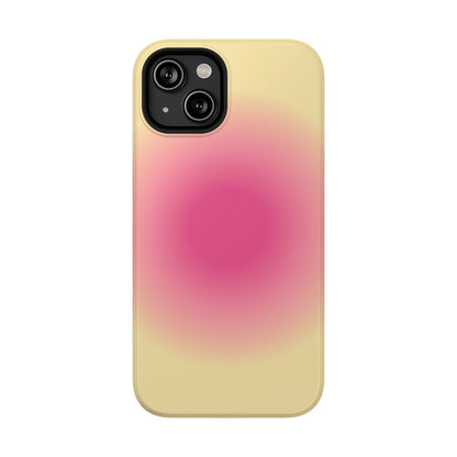 Hot Pink & Yellow Aura iPhone Case