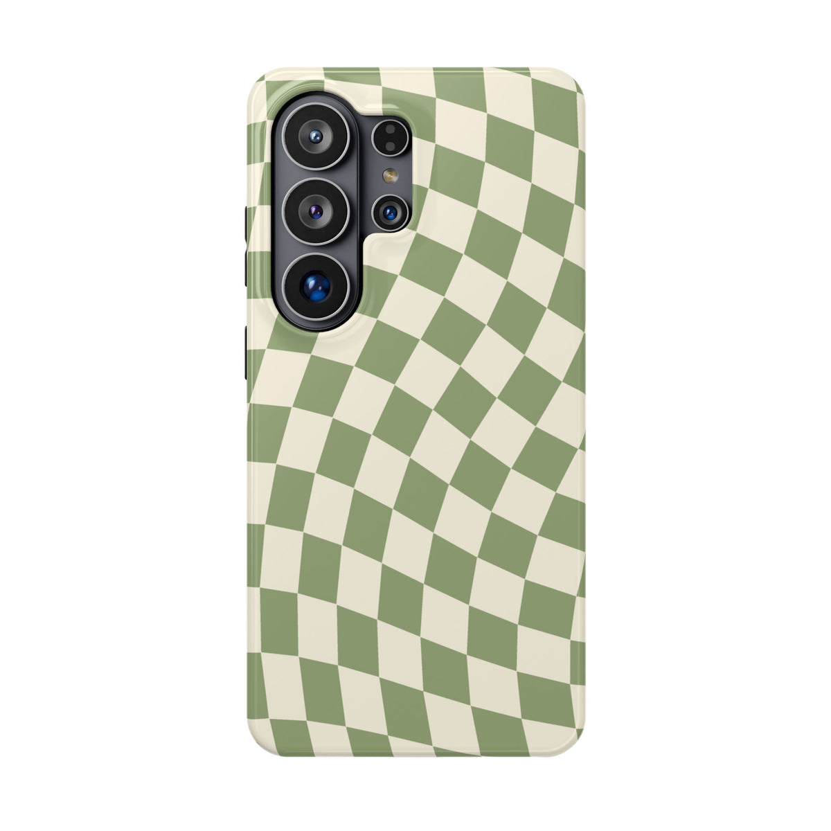 Green & Beige Wavy Checkered Samsung Case