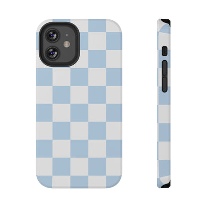 Pastel Blue Checkered iPhone Case