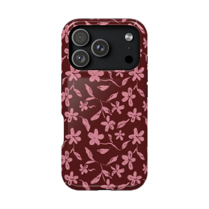Burgundy Petals iPhone Case