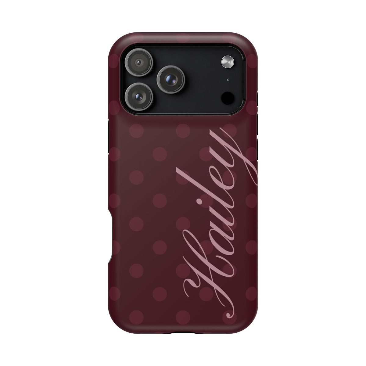 Custom Burgundy Polka Dots iPhone Case