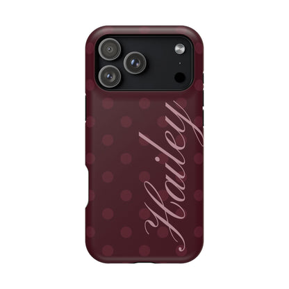 Custom Burgundy Polka Dots iPhone Case