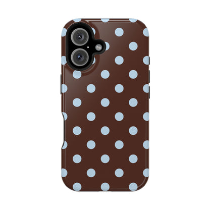 Blue Latte Polka Dots iPhone Case
