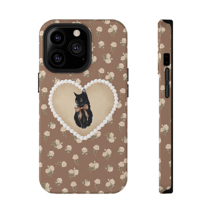 Brown Féline Roses iPhone Case
