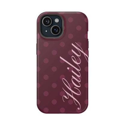 Custom Plum Polka Dots iPhone Case