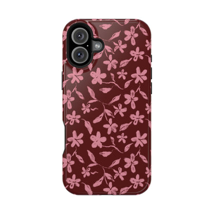 Burgundy Petals iPhone Case
