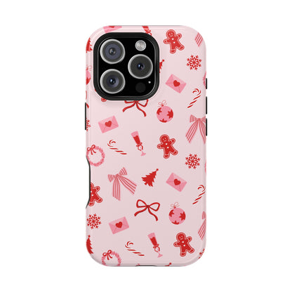 Pink & Red Holiday iPhone Case