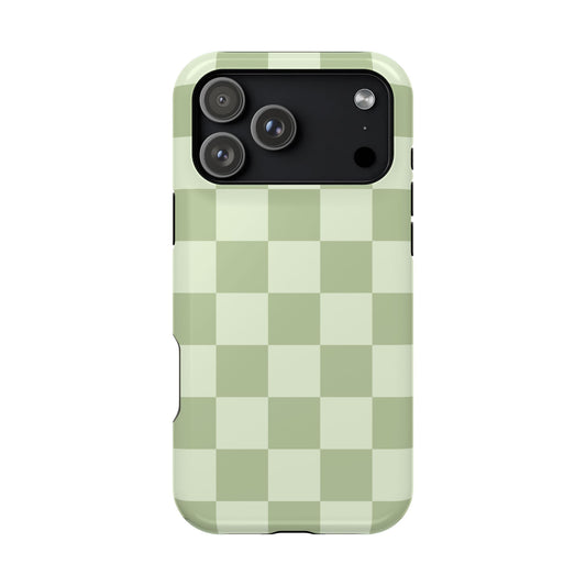 Green & Light Green Checkered iPhone Case