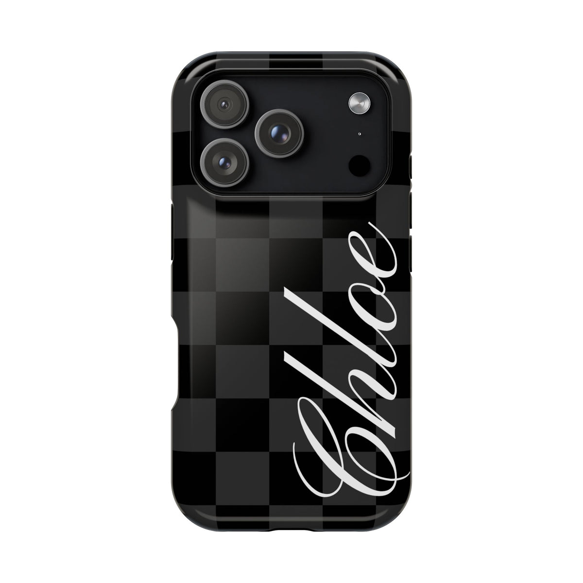Custom Black Checkered iPhone Case