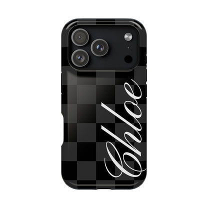 Custom Black Checkered iPhone Case