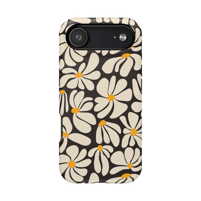 Black Retro Flowers iPhone Case