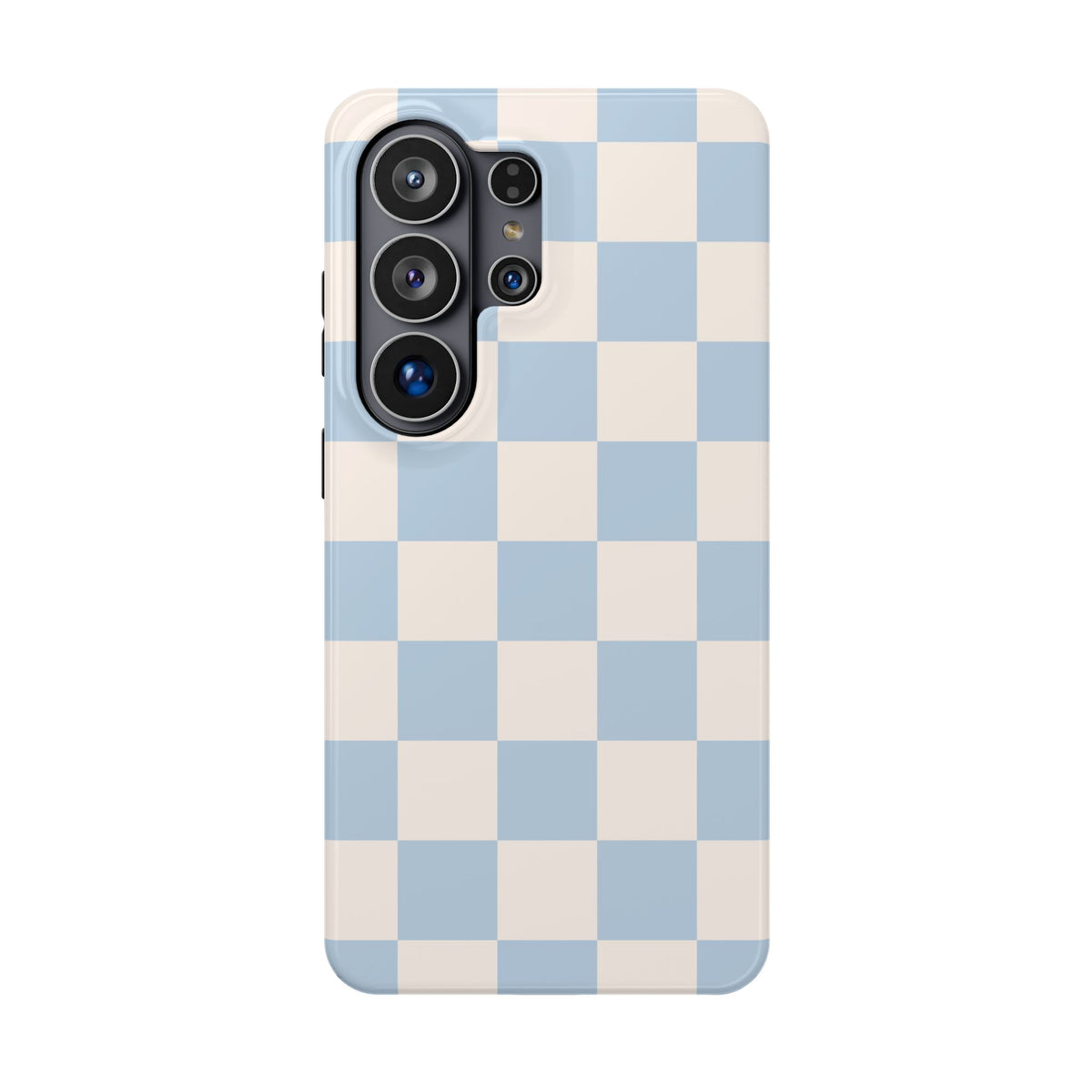 Light Blue & Beige Checkered Samsung Case
