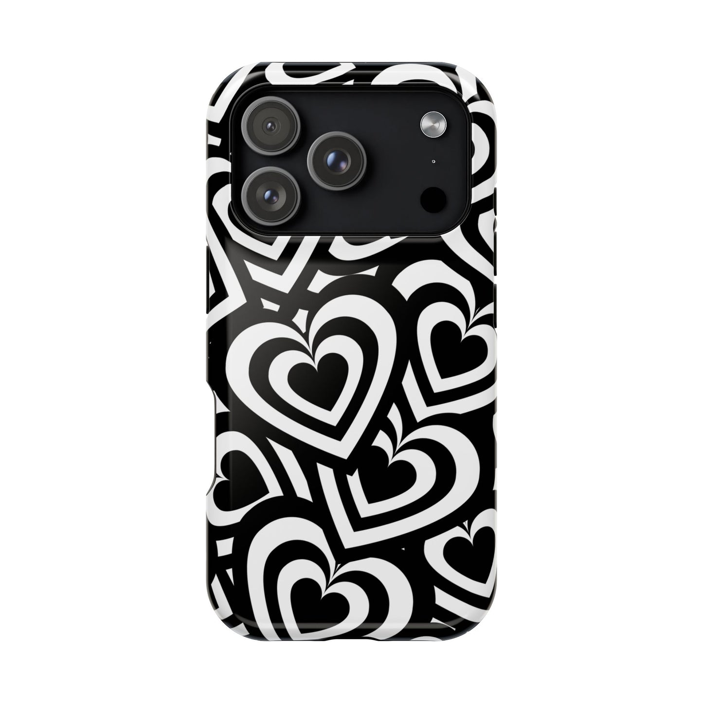 Black & White Hearts iPhone Case