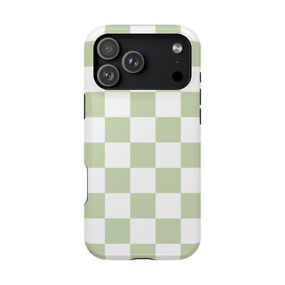 Pastel Green Checkered iPhone Case