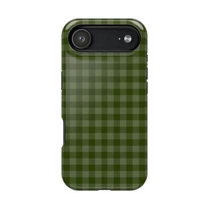 Green Gingham iPhone Case