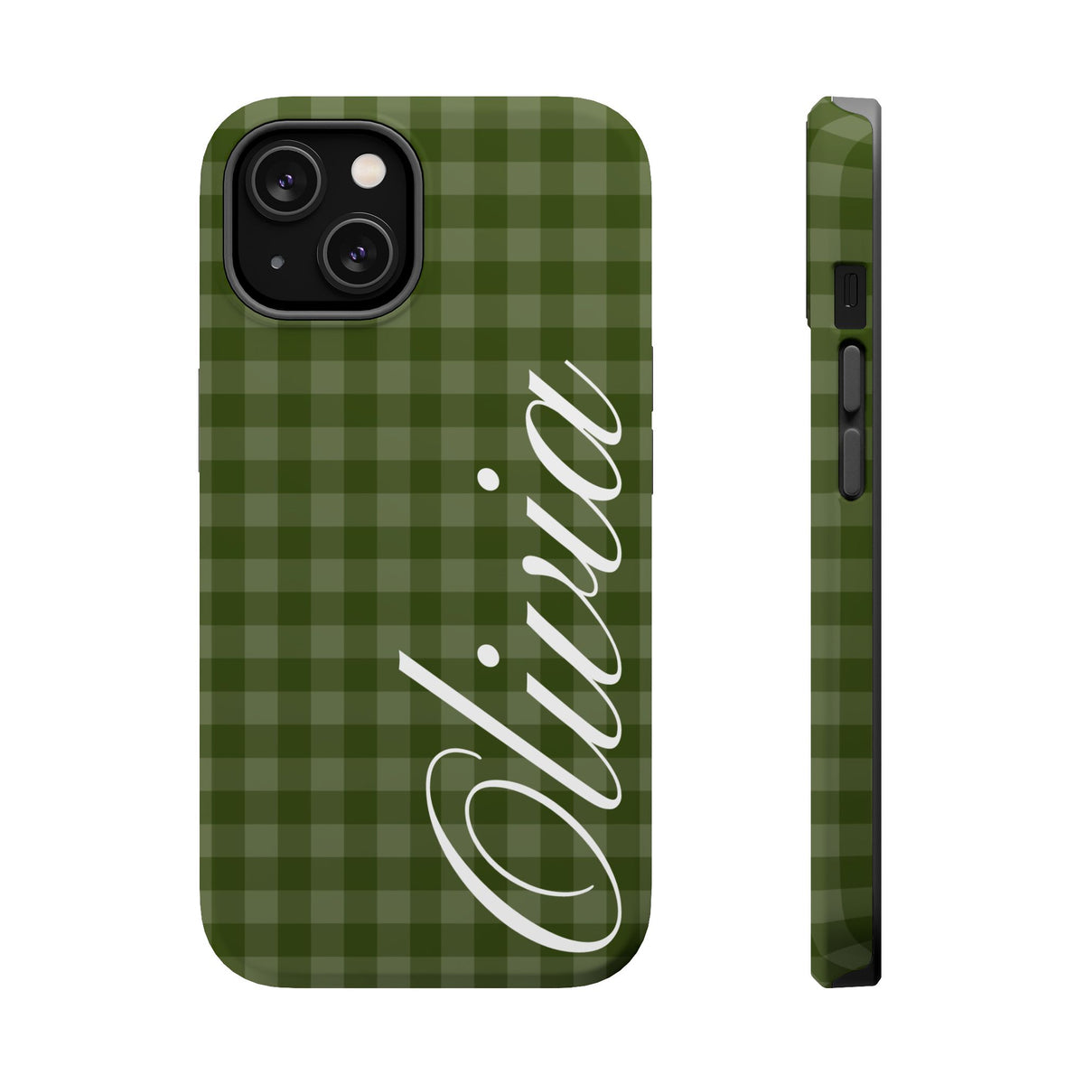 Custom Green Gingham iPhone Case