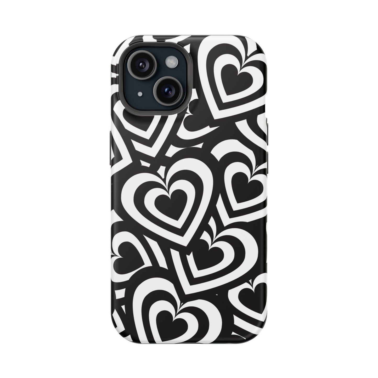 Black & White Hearts iPhone Case