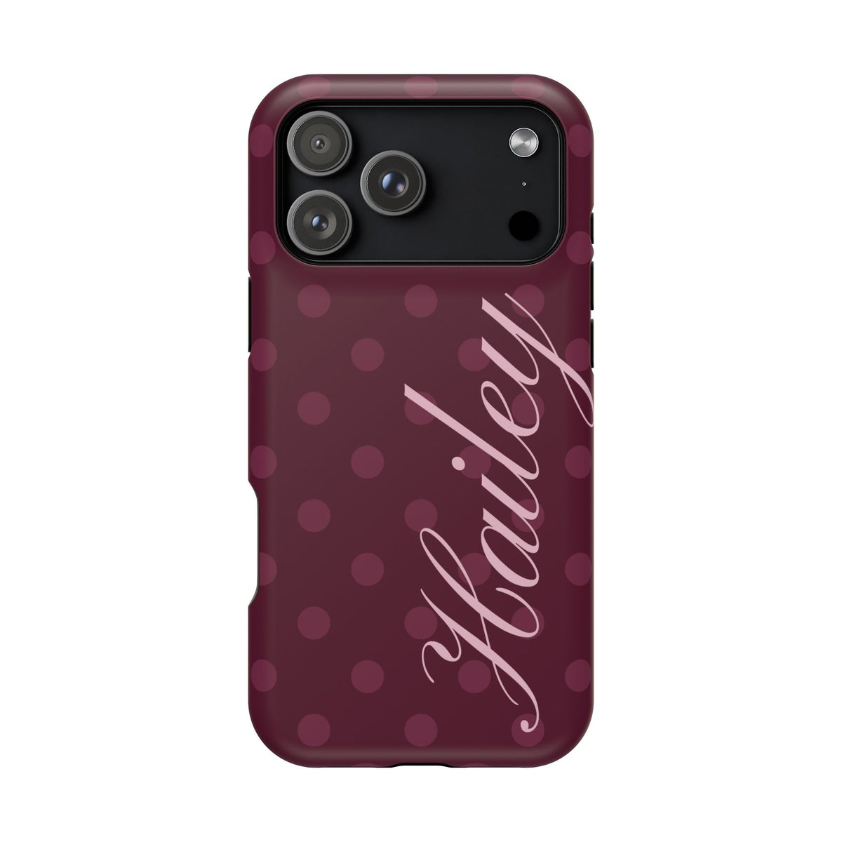 Custom Plum Polka Dots iPhone Case
