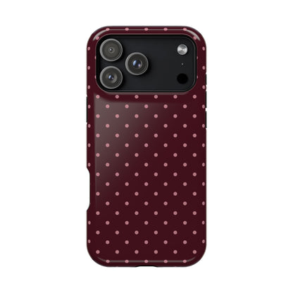 Burgundy & Pink Mini Dots iPhone Case
