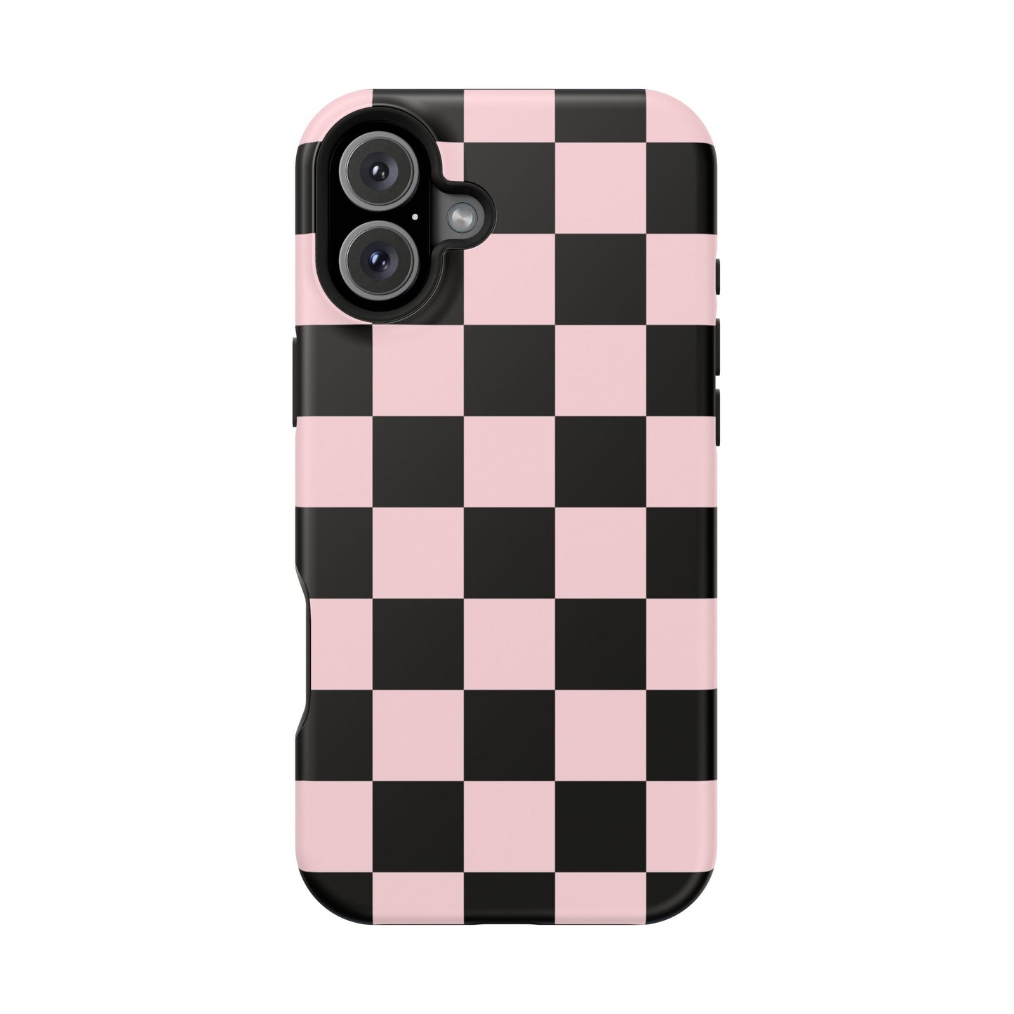Pink & Black Checkered iPhone Case