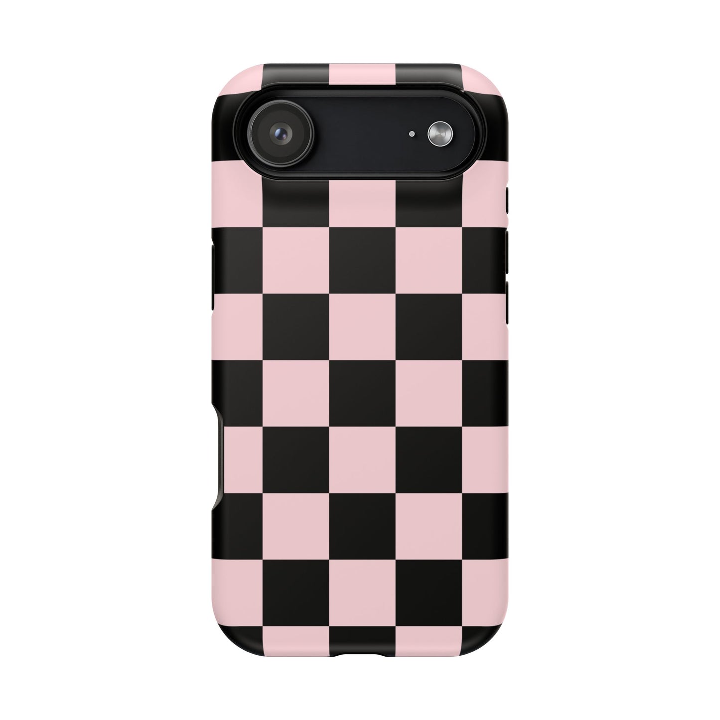 Pink & Black Checkered iPhone Case