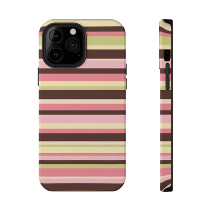 Strawberry Matcha Stripes iPhone Case