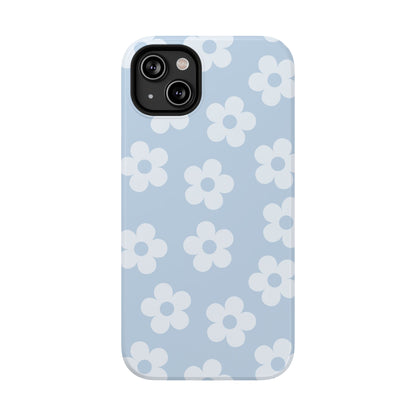 Blue Retro Flowers iPhone Case