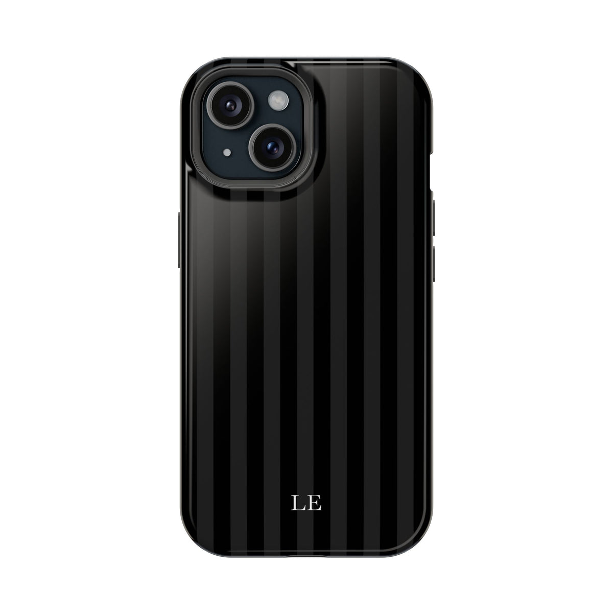 Custom Initials Black Stripes iPhone Case